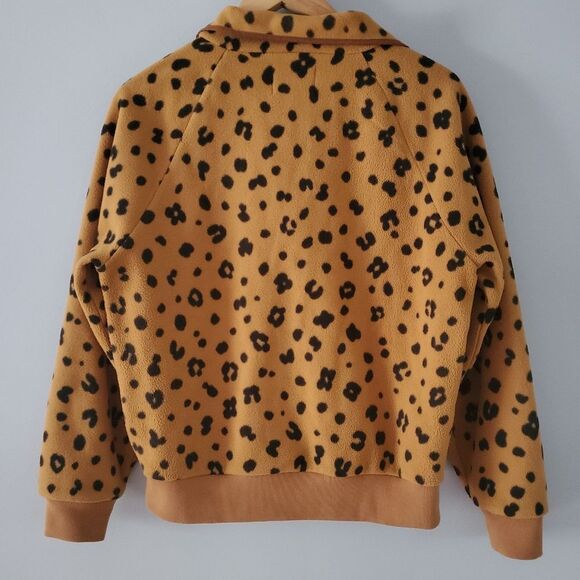 Madewell MWL Betterfleece Half-Zip Cheetah Print Sweatshirt Size M - Picture 4 of 5